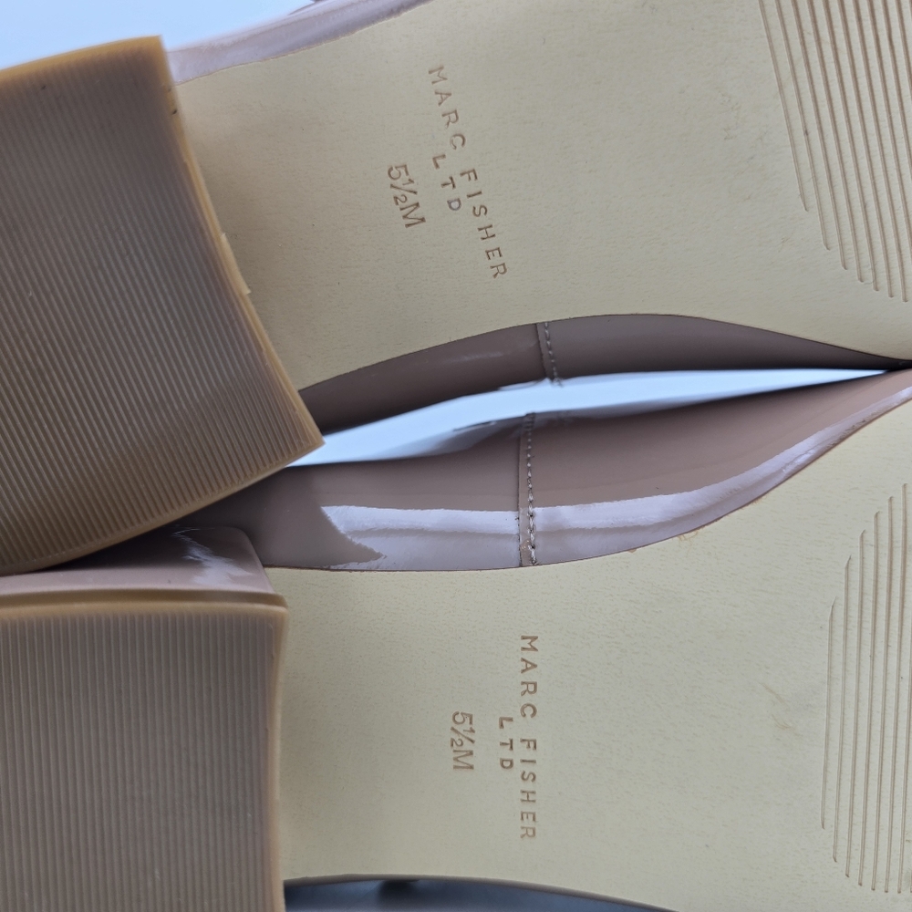 Marc Fisher LTD Luccie Mary Jane Pumps, Light Natural Patent Leather, Wmn's 5.5M - Picture 13 of 13